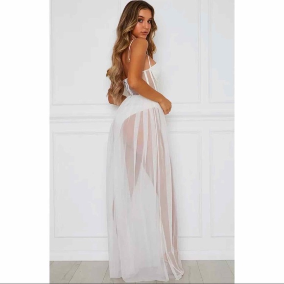 New! Festival white Bohemian mesh dress - Picture 4 of 5